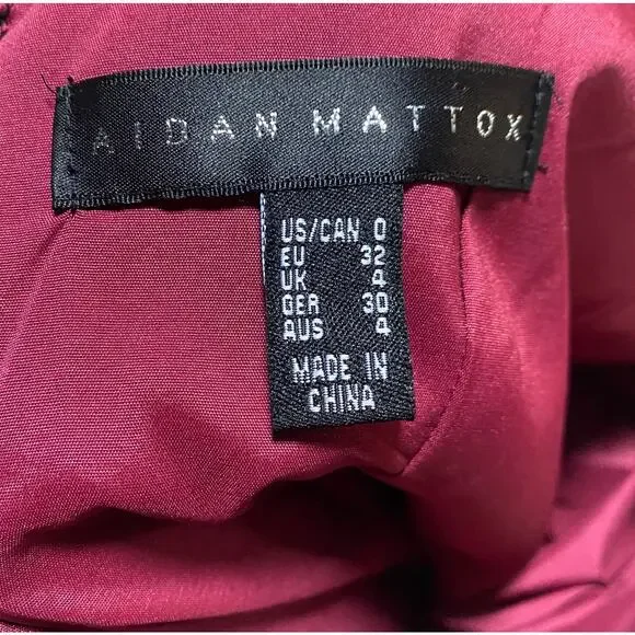 Aidan Mattox Cocktail Dress Fit & Flare Embroidered Lace Squareneck Red Womens 0 - Picture 5 of 7